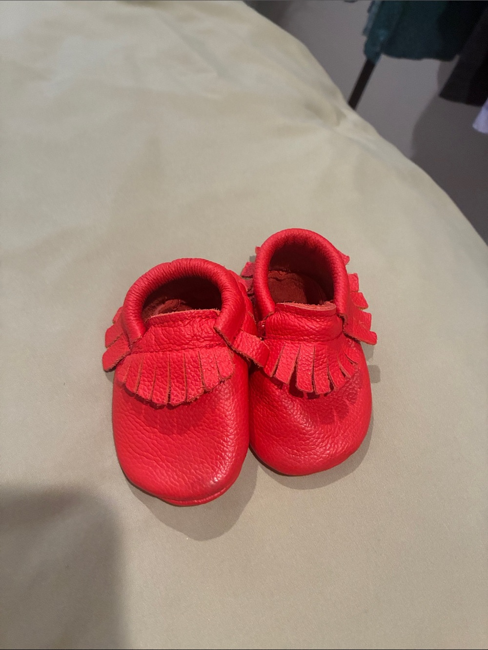 Red Fringe Moccasin Toddler Shoes